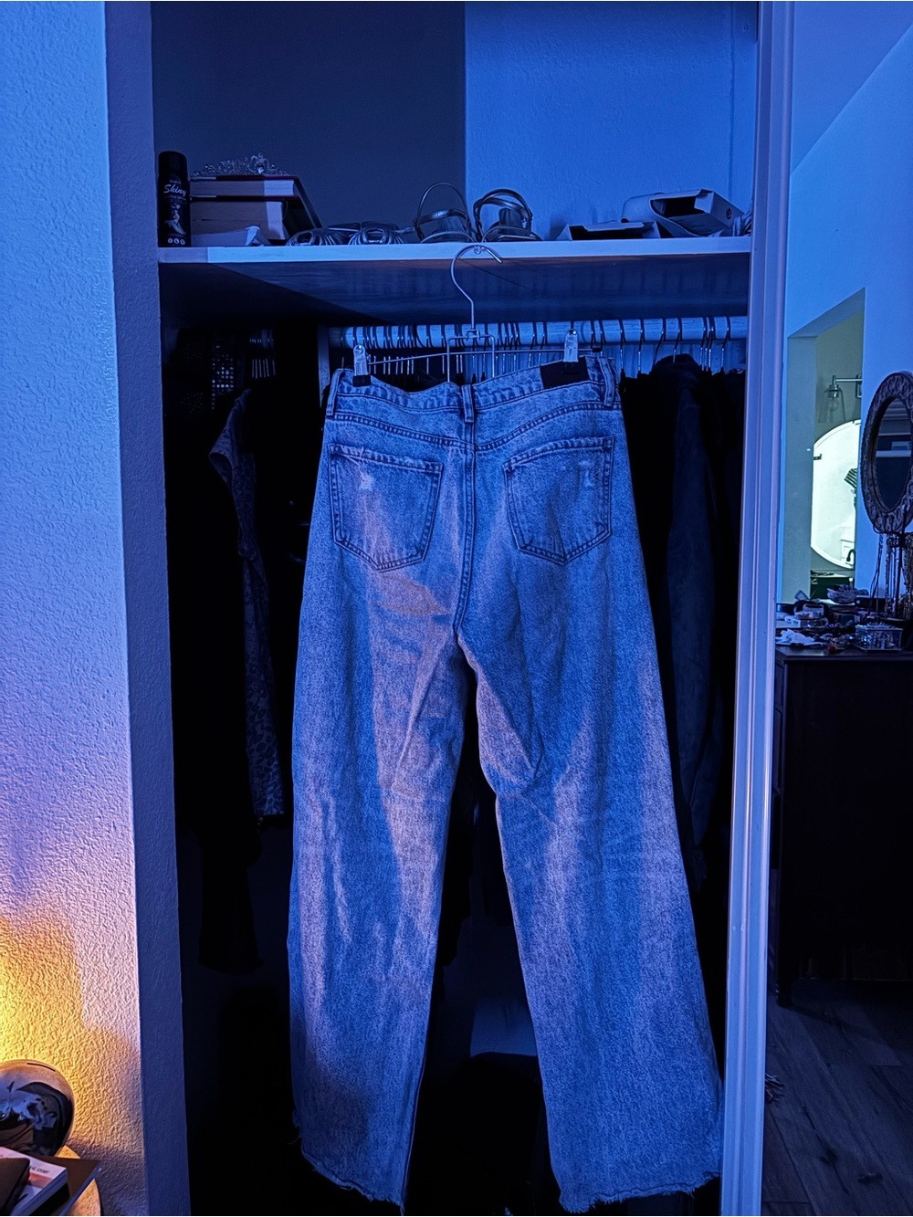 Distressed Light Blue Ripped Jeans - Picture 3 of 4